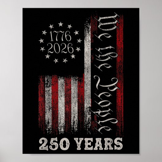 America 250th Birthday Us Flag 250 Years We The Pe ポスター (正面)