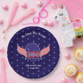 America 250th-Spirit of Freedom-Blue-Editable Text ペーパープレート (パーティー)