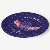 America 250th-Spirit of Freedom-Blue-Editable Text ペーパープレート (アングル)