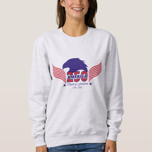 America 250th-Spirit of Freedom-Editable Back Text スウェットシャツ (正面)