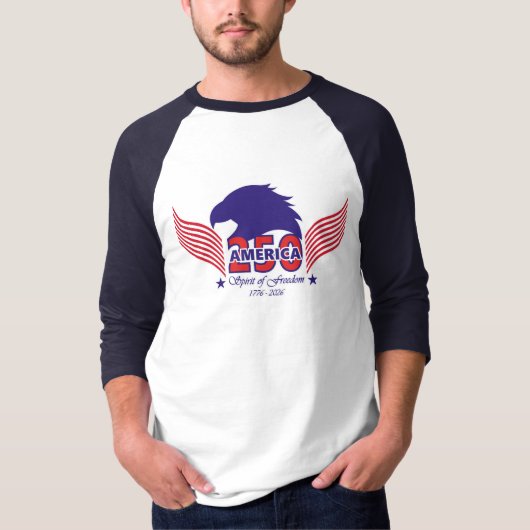 America 250th-Spirit of Freedom-Editable Back Text Tシャツ (正面)