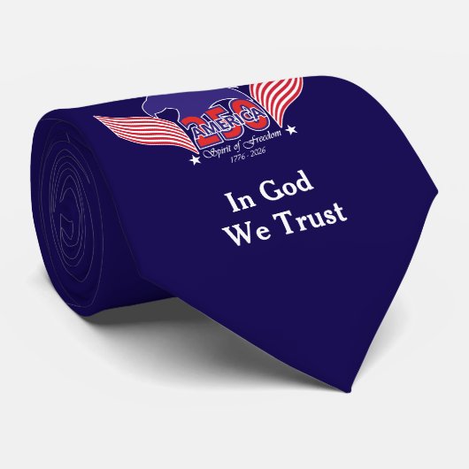 America 250th-Spirit of Freedom-Editable-On blue ネクタイ (ロール)