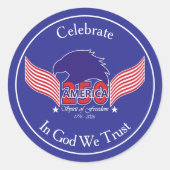 America 250th-Spirit of Freedom-Editable Text ラウンドシール (正面)