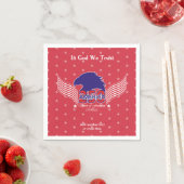 America 250th-Spirit of Freedom-Red-Editable Text スタンダードカクテルナプキン (インサイチュ)