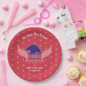 America 250th-Spirit of Freedom-Red-Editable Text ペーパープレート (パーティー)