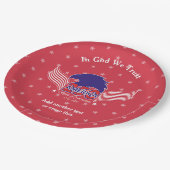 America 250th-Spirit of Freedom-Red-Editable Text ペーパープレート (アングル)