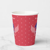 America 250th-Spirit of Freedom-Red-Editable Text 紙コップ (左)