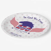 America 250th-Spirit of Freedom-White-Edit Text ペーパープレート (アングル)