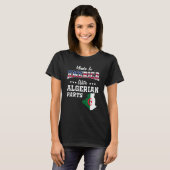 America Algerian Parts Algeria Map USA Flag Ancest Tシャツ (正面フル)