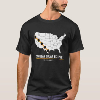 America Annular Solar Eclipse Shirt Map USA 2023 S Tシャツ