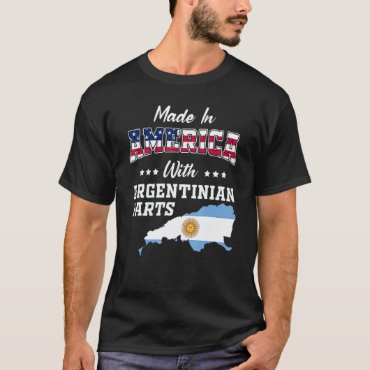 America Argentinian Part Argentina Map USA Flag Ro Tシャツ (正面)