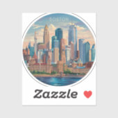 America Boston City Skyline, Boston Ma Us Skyline シール (シート)