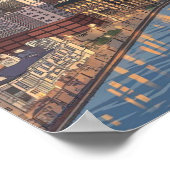 America Boston City Skyline, Boston Ma Us Skyline ポスター (角)