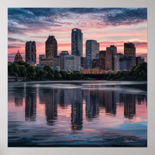 America Boston City Skyline, Boston Ma Us Skyline ポスター (正面)