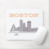 America Boston City Skyline, Boston Ma Us Skyline マウスパッド (マウス)