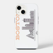 America Boston City Skyline, Boston Ma Us Skyline iPhoneケース (裏面)