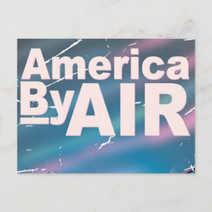 America By Air Vintage旅行ポスター ポストカード
