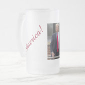 AMERICA DONALD TRUMP NOT GUILTY! 4 GLASS DESIGN フロストグラスビールジョッキ (正面左)