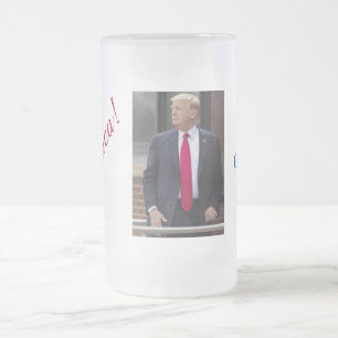 AMERICA DONALD TRUMP NOT GUILTY! 4 GLASS DESIGN フロストグラスビールジョッキ
