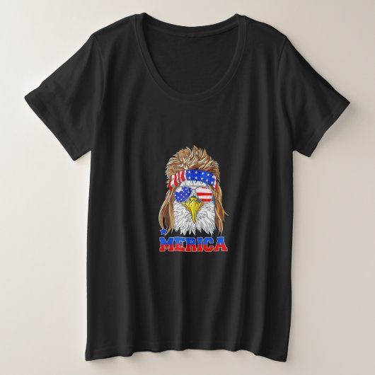America Eagle Vets 4th of July Graphic プラスサイズTシャツ (デザイン正面)