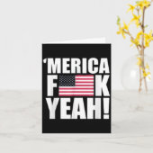 America f yeah fourth 4th of july  カード (黄色い花)