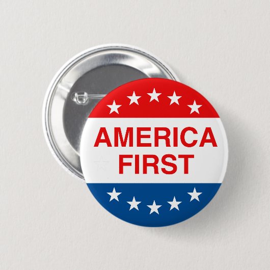 "AMERICA FIRST" 缶バッジ (正面&裏面)