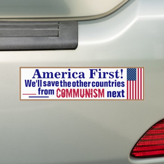 America First Bumper Sticker バンパーステッカー (車上)