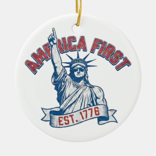 AMERICA FIRST - Est. 1776 セラミックオーナメント (正面)