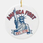 AMERICA FIRST - Est. 1776 セラミックオーナメント (裏面)