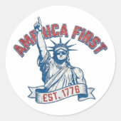 AMERICA FIRST - Est. 1776 ラウンドシール (正面)