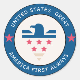 America First logo sticker ラウンドシール