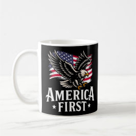 America First Patriotic Bald eagle July 4th コーヒーマグカップ