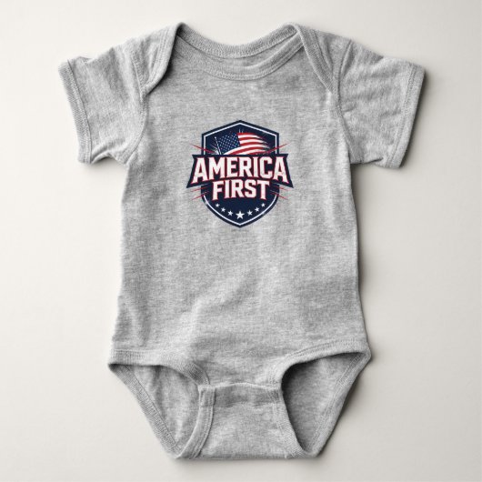 America First - T-Shirt ベビーボディスーツ (正面)