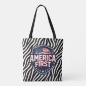 America First - Zebra Print - Tote トートバッグ (裏面)