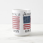 America Flag 1776 to 2026 USA 250th Anniversary  コーヒーマグカップ (中央)