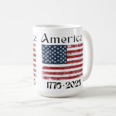 America Flag 1776 to 2026 USA 250th Anniversary  コーヒーマグカップ (正面右)
