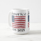 America Flag 1776 to 2026 USA 250th Anniversary  コーヒーマグカップ (正面左)