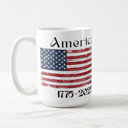 America Flag 1776 to 2026 USA 250th Anniversary  コーヒーマグカップ (左)