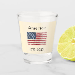America Flag 1776 to 2026 USA 250th Anniversary  ショットグラス