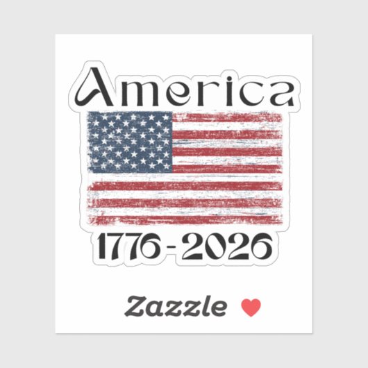 America Flag 1776 to 2026 USA 250th Anniversary  シール (シート)