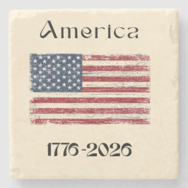 America Flag 1776 to 2026 USA 250th Anniversary  ストーンコースター