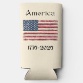 America Flag 1776 to 2026 USA 250th Anniversary  スリム缶クーラー (裏面)