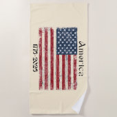 America Flag 1776 to 2026 USA 250th Anniversary  ビーチタオル (正面)