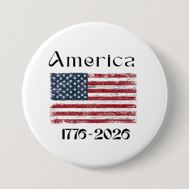 America Flag 1776 to 2026 USA 250th Anniversary  缶バッジ