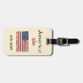 America Flag 1776 to 2026 USA 250th Name QR code ラゲッジタグ (正面横)