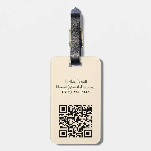 America Flag 1776 to 2026 USA 250th Name QR code ラゲッジタグ (裏面縦)