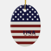  America Flag American USA  Pattern  セラミックオーナメント (正面)