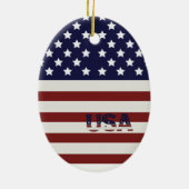  America Flag American USA  Pattern  セラミックオーナメント (裏面)