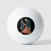 America flag and eagle patriotic custom monogram  ゴルフボール (正面)