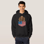 America Flag Cocker Spaniel Dog In Pocket パーカ (正面フル)